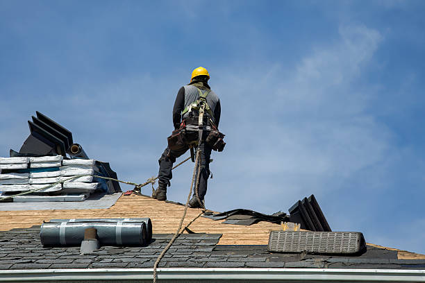 Professional Gutter Installation technician working in Deep Water, WV